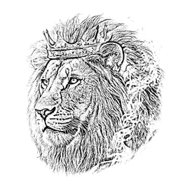 The same lion as a stencil
